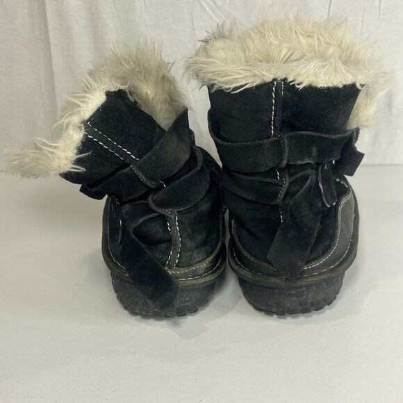 Sorel Womens Tootega Faux Fur Black Suede Round Toe Ankle Winter Boots Size 8.5 - Picture 4 of 7